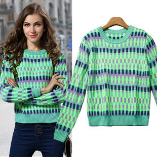 批發(fā)采購女式針織衫-模特實(shí)拍 歐美秋裝新款女裝毛衣女外套圓領(lǐng)套頭打底衫針織衫批發(fā).